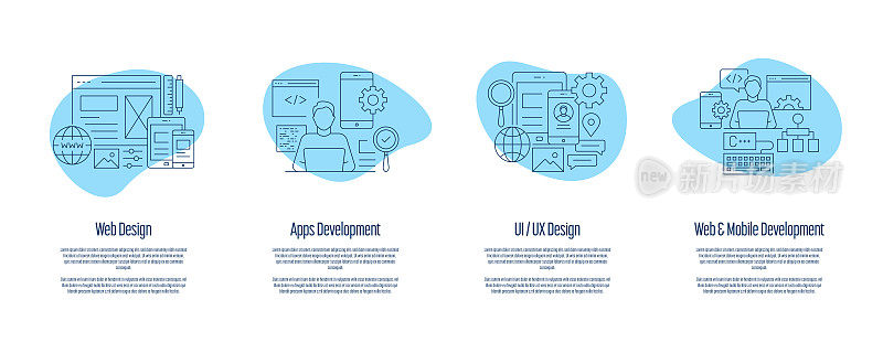 采购产品网页设计，应用程序开发，UI/UX设计，网页和移动开发入职应用程序屏幕矢量插图